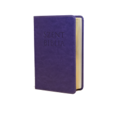 Szent Biblia mini,lila-cippzár Patmos